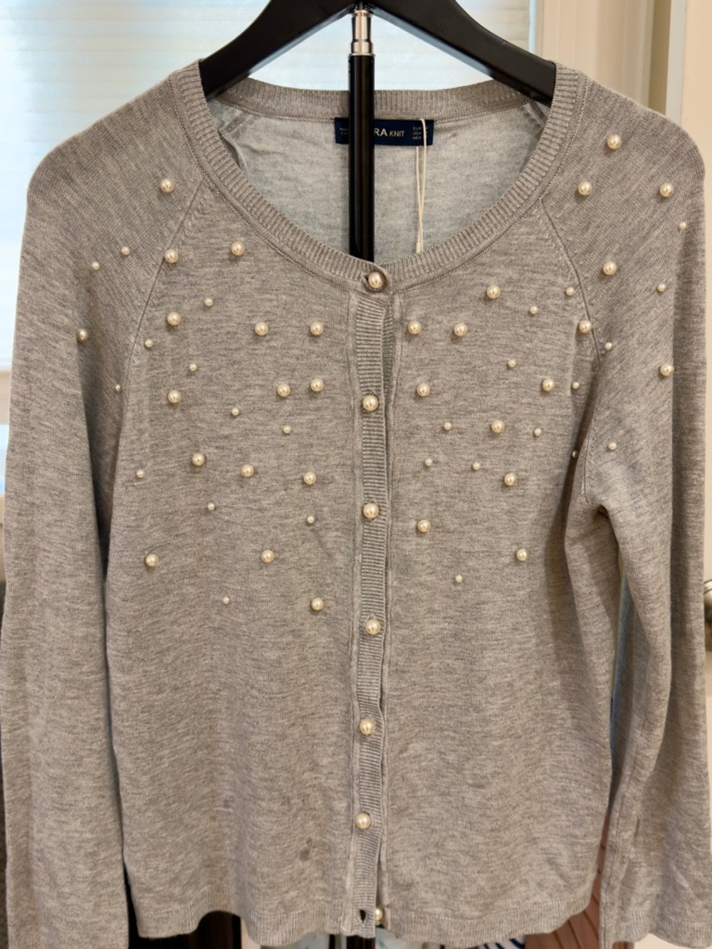 Pearl-Embellished Cardigan